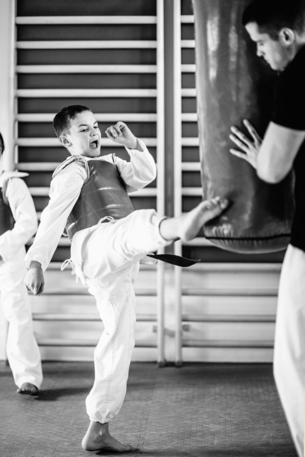 Taekwondo kids sparing